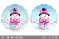 Cute Snowman Wind Spinner. Christmas Wind Spinner Design Product Image 1