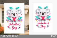 Valentines Koala Garden Flag. Valentines Garden Flag Design Product Image 1