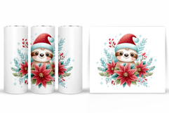 Christmas Sloth Tumbler. Christmas Tumbler Sublimation Product Image 2