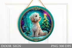 Christmas Dog Door Sign. Christmas Door Sign Sublimation Product Image 1
