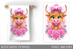 Cute Cow Kitchen Towel. Cow Summer Kitchen Towel Design Product Image 1
