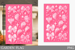 Strawberry Garden Flag Design. Summer Garden Flag Product Image 1