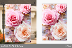 Roses Garden Flag Design. Flowers Garden Flag Sublimation Product Image 1