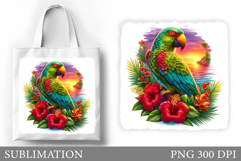 Parrot Tote Bag Sublimation. Parrot Sublimation Product Image 1