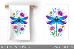 Flowers Kitchen Towel. Floral Kitchen Towel Sublimation Product Image 1