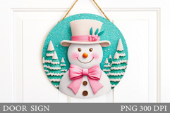 Christmas Snowman Door Sign. Christmas Door Sign Sublimation Product Image 1