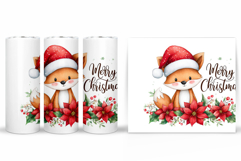 Christmas Fox Tumbler Design. Christmas Tumbler Sublimation Product Image 2