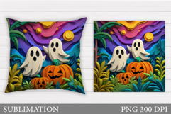 Cute Ghost Pillow Design. Cute Halloween Sublimation Product Image 1