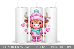 Valentines Cow Tumbler. Valentines Tumbler Sublimation Product Image 1