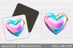 Heart Magnet Design. Valentines Magnet Sublimation Product Image 1