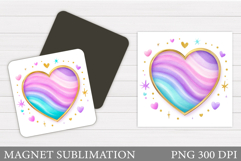 Heart Magnet Design. Valentines Magnet Sublimation Product Image 1