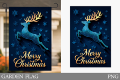 Reindeer Garden Flag. Christmas Garden Flag Sublimation Product Image 1