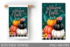 Pumpkin Kitchen Towel. Fall Kitchen Towel Sublimation Product Image 1
