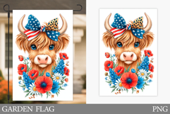 Patriotic Cow Garden Flag. Patriotic Garden Flag Sublimation Product Image 1