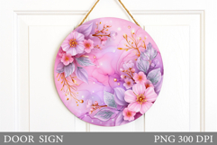 Flowers Door Sign Design. Floral Door Sign Sublimation Product Image 1