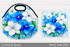 Floral Lunch Bag Sublimation. Flowers Lunch Bag Design Product Image 1
