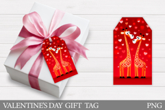 Valentines Giraffe Gift Tag. Valentine Gift Tag Printable Product Image 1