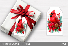 Christmas Cardinal Gift Tag . Christmas Gift Tag Printable Product Image 1
