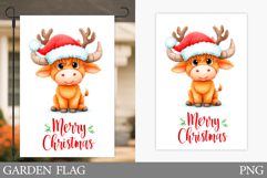 Christmas Cow Garden Flag. Christmas Garden Flag Sublimation Product Image 1