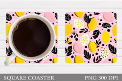 Lemons Coaster Design. Lemons Sublimation Product Image 1
