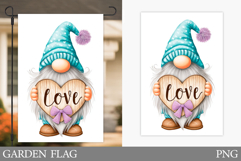 Valentines Gnome Garden Flag. Valentines Garden Flag Design Product Image 1