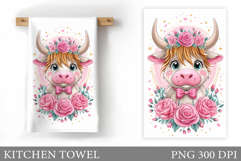 Cute Cow Kitchen Towel. Cow Summer Kitchen Towel Design Product Image 1