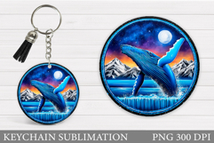 Whale Keychain Sublimation. Whale Sublimation Product Image 1