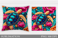 Sea Turtle Pillow Design. Sea Turtle Sublimation Product Image 1