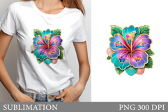 Hibiscus T-Shirt Design. Hibiscus Sublimation Product Image 1
