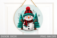 Christmas Snowman Door Sign. Christmas Door Sign Sublimation Product Image 1