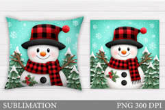Christmas Snowman Pillow. Christmas Pillow Design Product Image 1
