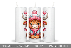 Valentines Cow Tumbler. Valentines Tumbler Sublimation Product Image 1