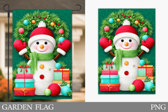 Snowman Garden Flag. Christmas Garden Flag Sublimation Product Image 1