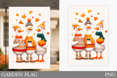 Fall Goose Garden Flag Design. Fall Garden Flag Sublimation Product Image 1