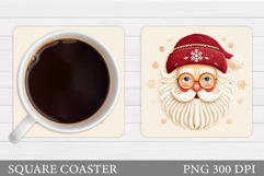 Santa Coaster Sublimation. Christmas Coaster Design Product Image 1