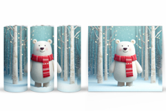 Polar Bear Tumbler Design. Christmas Tumbler Sublimation Product Image 2