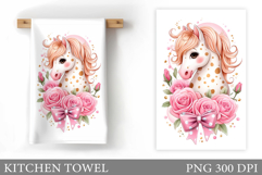 Horse Kitchen Towel Design. Cute Horse Sublimation Product Image 1