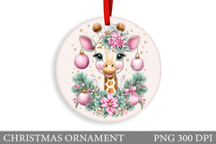 Cute Giraffe Christmas Ornament. Christmas Ornament Design Product Image 1