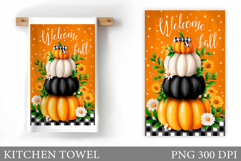 Pumpkin Kitchen Towel. Hello Pumpkin Kitchen Towel Design Product Image 1