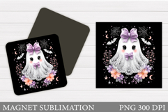 Cute Ghost Magnet Design. Cute Ghost Sublimation Product Image 1