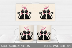 Valentines Cat Mug Design. Valentines Mug Sublimation Product Image 1