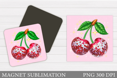 Cherry Magnet Design. Berries Magnet Sublimation Product Image 1