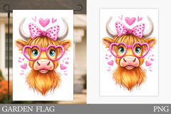 Valentines Cow Garden Flag. Valentines Garden Flag Design Product Image 1