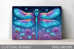 Dragonfly Cutting Board. Flowers Cutting Board Design Product Image 1