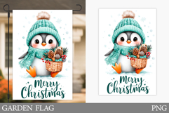Penguin Garden Flag. Christmas Garden Flag Sublimation Product Image 1