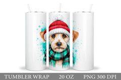 Christmas Dog Tumbler Design. Christmas Tumbler Sublimation Product Image 1