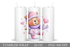 Valentines Bear Tumbler. Valentines Tumbler Design Product Image 1