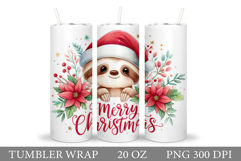 Christmas Sloth Tumbler. Christmas Tumbler Sublimation Product Image 1