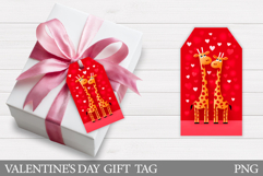 Valentines Giraffe Gift Tag. Valentine Gift Tag Printable Product Image 1