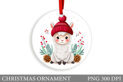 Cute Lama Christmas Ornament. Christmas Ornament Design Product Image 1